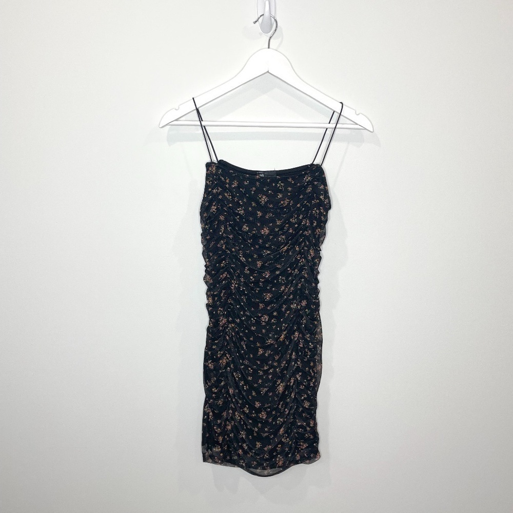 Lunachix Floral Cinched Sides Mini Dress